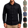 thumbnail image 1 of Mens UPF 50+ Long Sleeve Sun Protection Shirts Button Down Fashing Shirts Casual Quick Dry Outdoor Hiking Cargo Work Shirt with Hidden Zipper Pocket, 1 of 10