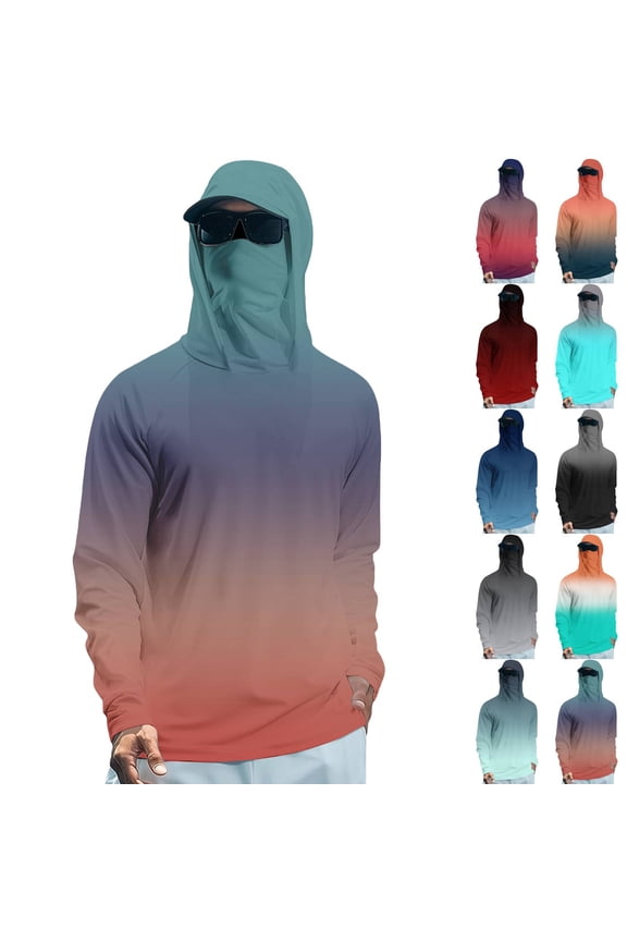 Mens UPF 50 Long Sleeve Sun Protection Shirts Fishing Hiking Shirts Pink M