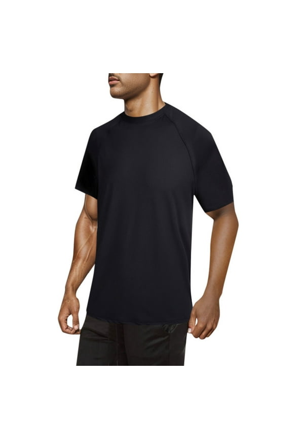 Mens UPF 50+ Short Sleeve Swim Shirt - Rash Guard for Surfing/Hiking/Workout, Quick-Dry Sun Protection