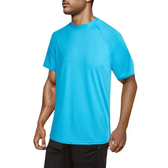 Mens UPF 50 Short Sleeve Swim Shirt - Rash Guard for Surfing/Hiking/Workout, Quick-Dry Sun Protection