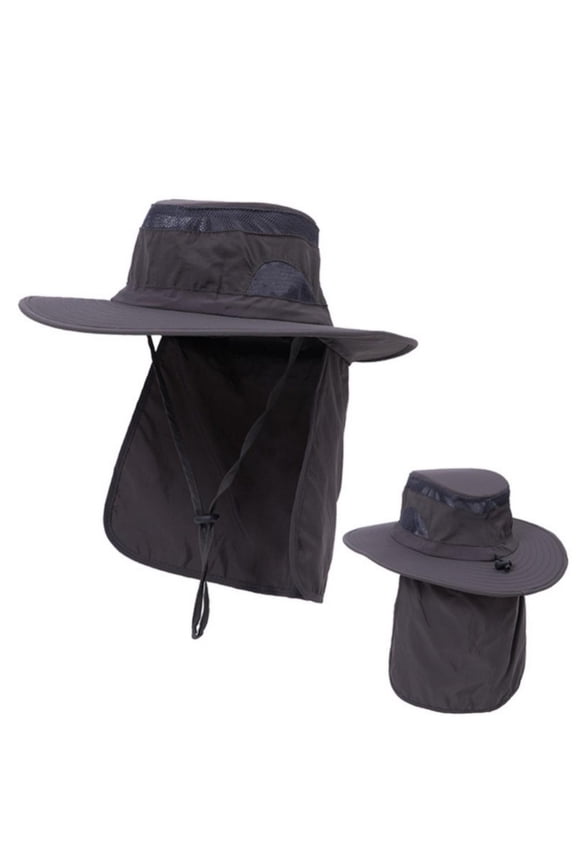 Mens UPF 50 Sun Protection Cap Wide Brim Fishing Hat with Neck Flap
