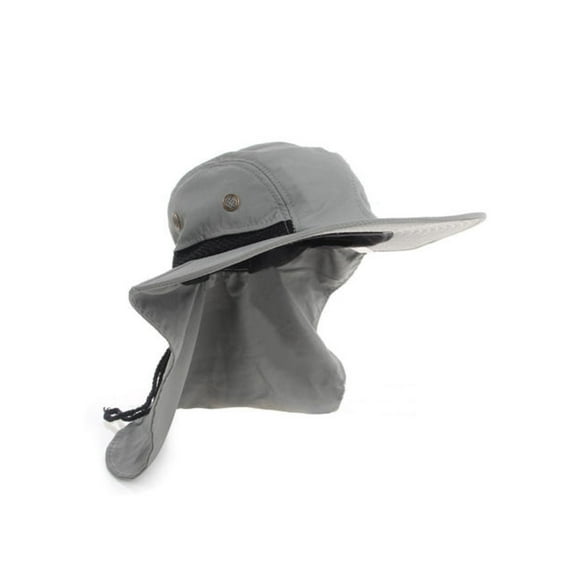 Mens UPF 50+ Sun Protection Cap Wide Brim Fishing Hat with Neck Flap