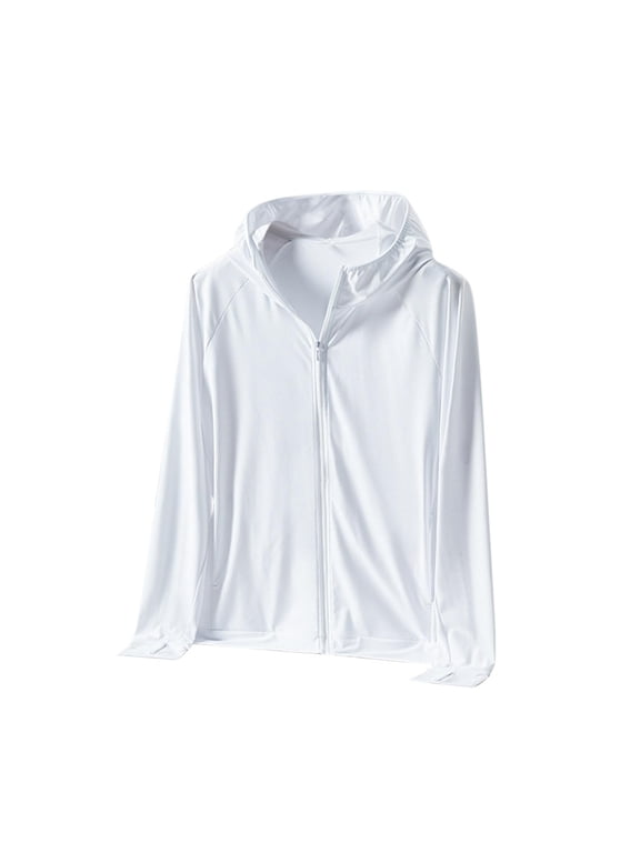 Mens UPF 50+ Sun Protection Hooded Jacket Long Sleeve Lightweight Breathable Outdoor Athletic Tops Dad Gifts