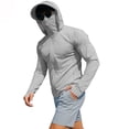 thumbnail image 1 of Mens UPF 50+ Sun Protection Hoodie Zip Up Lightweight UV Jacket Long Sleeve Sun Shirt with Mask Running Fishing Hiking Outdoor, 1 of 7