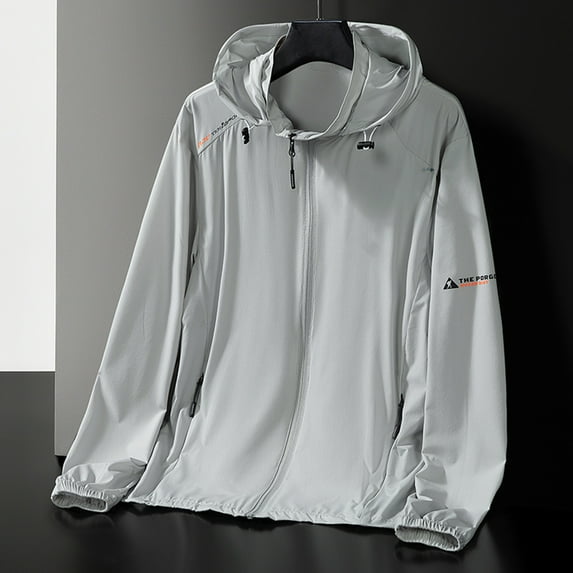 Mens UPF 50+ Sun Protection Hoodies M-5X Big & Tall Plus Size Full Zip UV Shirts Lightweight Quick-Dry Long Sleeve Jackets with Pockets