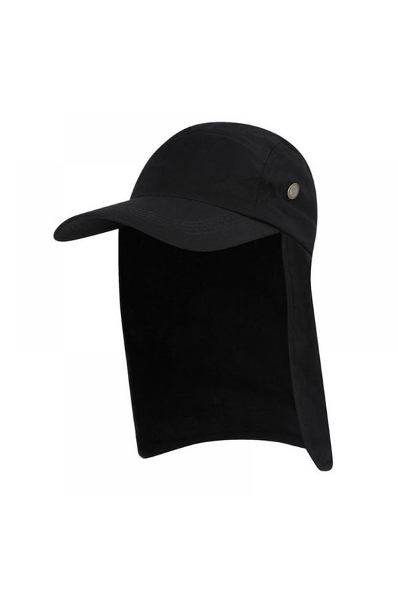 Mens UPF 50+ Sun Protection Windproof Safari Cap Wide Brim Fishing Hiking Hat with Neck Flap for Garden Work