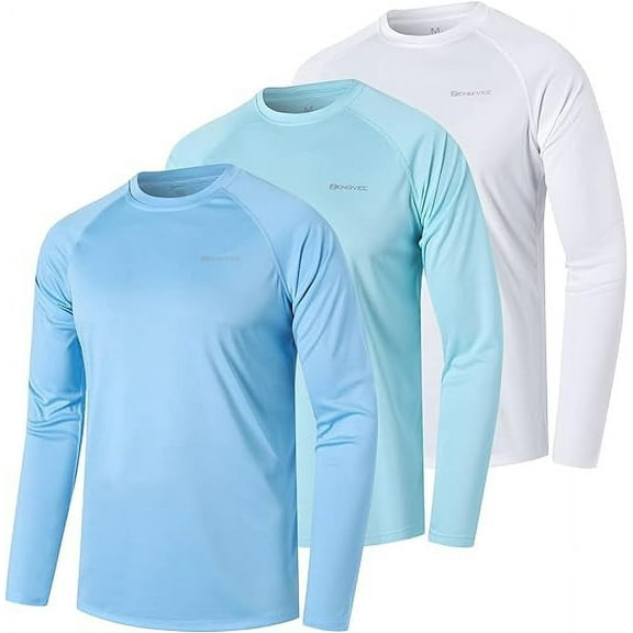 Mens UPF 50+ Swim Shirts Outdoor Long Sleeve Sun Protection Workout Shirts for Athletic,Running,Fishing,Hiking