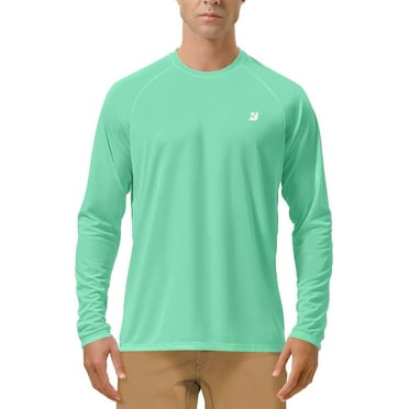 Mens UPF 50  UV Sun Protection Shirts Outdoor Long Sleeve SPF Rash Guard for Fishing Hiking Swimming Running