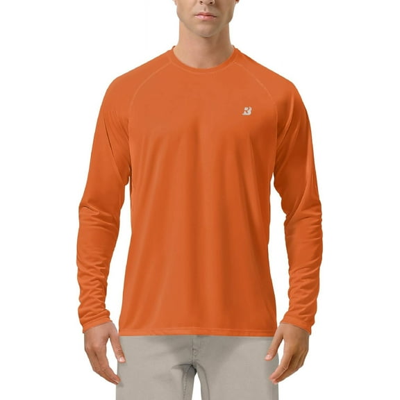 Mens UPF 50  UV Sun Protection Shirts Outdoor Long Sleeve SPF Rash Guard for Fishing Hiking Swimming Running
