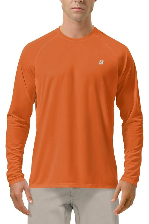 Mens UPF 50+ UV Sun Protection Shirts Outdoor Long Sleeve SPF Rash Guard for Fishing Hiking Swimming Running