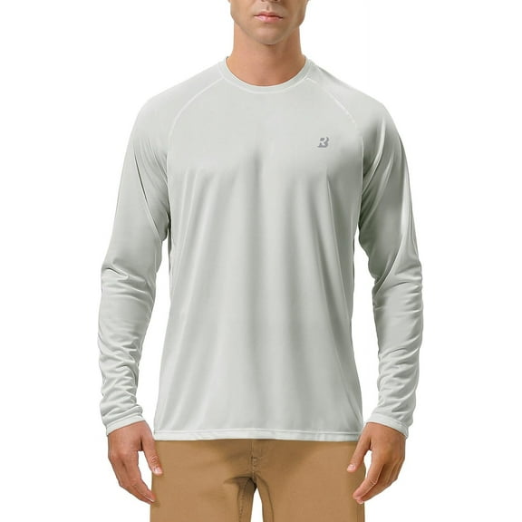 Mens UPF 50  UV Sun Protection Shirts Outdoor Long Sleeve SPF Rash Guard for Fishing Hiking Swimming Running