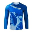 thumbnail image 1 of Mens UPF50+ Rash Guard Shirt Long Sleeve Sun Protection UV shirts Blue XXL, 1 of 7