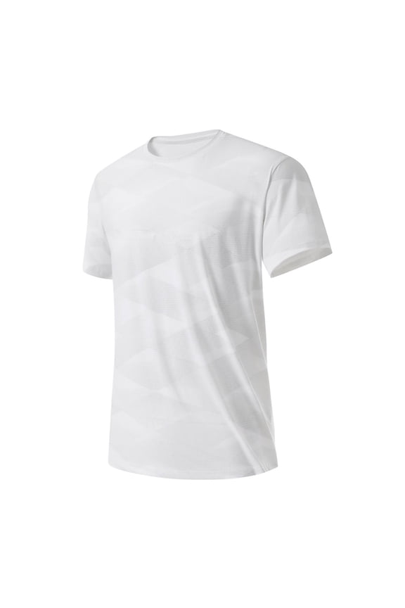 Mens UPF50+ Sun Protection Swim Surf Short Sleeve Athletic Shirts Rash Guard Mesh Quick Dry Performance Shirts Big and Tall Size L-5XL White