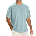thumbnail image 1 of Mens UPF50+ Sun Protection Swim Surf Short Sleeve Athletic Shirts Rash Guard Quick Dry Performance Shirts Big and Tall Size M-4XL Green, 1 of 6