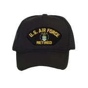 Mens US Air Force Trucker Hat - Adjustable Snapback USAF Cap, Retired Black