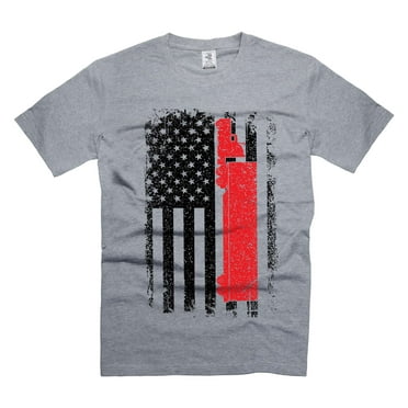 Mens US American Flag Patriotic USA Trucker Gift T-Shirt Truck Driver Shirt Trucker Gifts (Medium Grey)