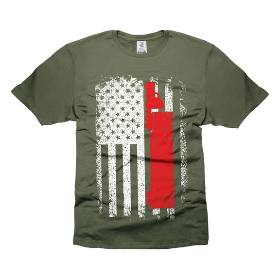 Mens US American Flag Patriotic USA Trucker Gift T-Shirt Truck Driver Shirt Trucker Gifts (Small Military Green)