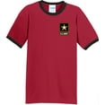 thumbnail image 1 of Mens US Army 100% Cotton Ringer Tee Shirt, 2XL Red/Black, 1 of 5