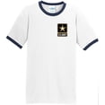 thumbnail image 1 of Mens US Army 100% Cotton Ringer Tee Shirt, Medium White/Navy, 1 of 5