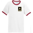 thumbnail image 1 of Mens US Army 100% Cotton Ringer Tee Shirt, Small White/Red, 1 of 5