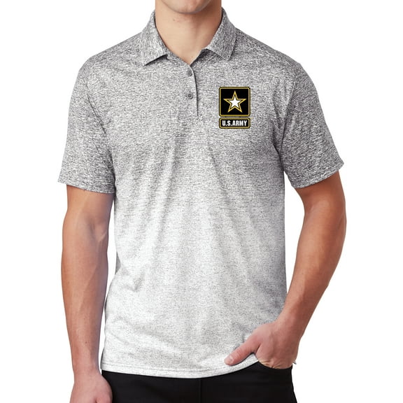 Mens US Army Emblem Premium Polo Shirt - White/Graphite, Large