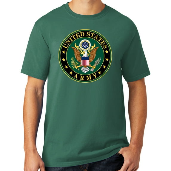 Mens US Army Insignia Cotton Tee Shirt, 2XL Nordic Green