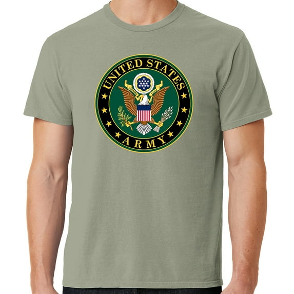 Mens US Army Insignia Cotton Tee Shirt, 2XL Walnut