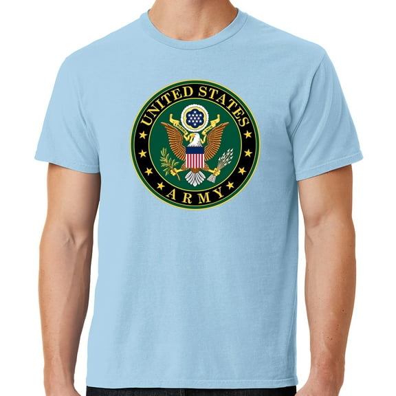 Mens US Army Insignia Cotton Tee Shirt, 4XL Glacier Blue