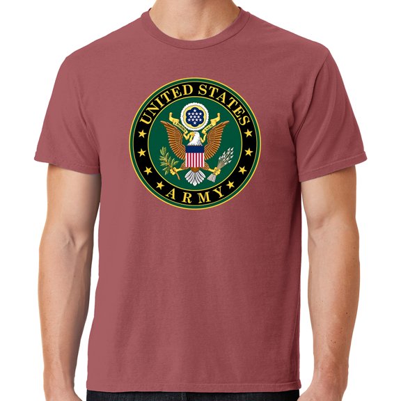 Mens US Army Insignia Cotton Tee Shirt, Small Red Rock