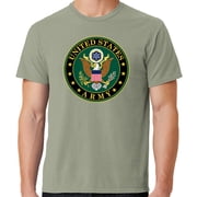 Mens US Army Insignia Cotton Tee Shirt, Small Walnut