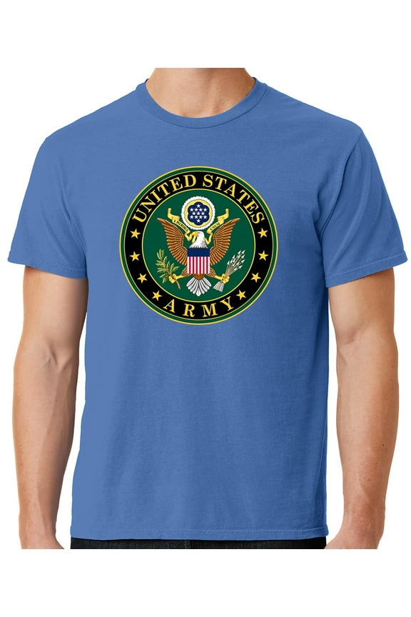 Mens US Army Insignia Cotton Tee Shirt, XL Blue Moon