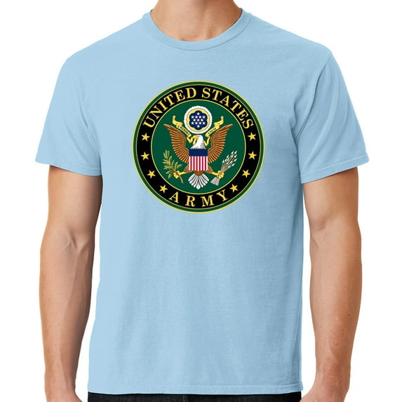 Mens US Army Insignia Cotton Tee Shirt, XL Glacier Blue