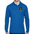 thumbnail image 1 of Mens US Army Logo Long Sleeve Polo Shirt - Royal, Medium, 1 of 1