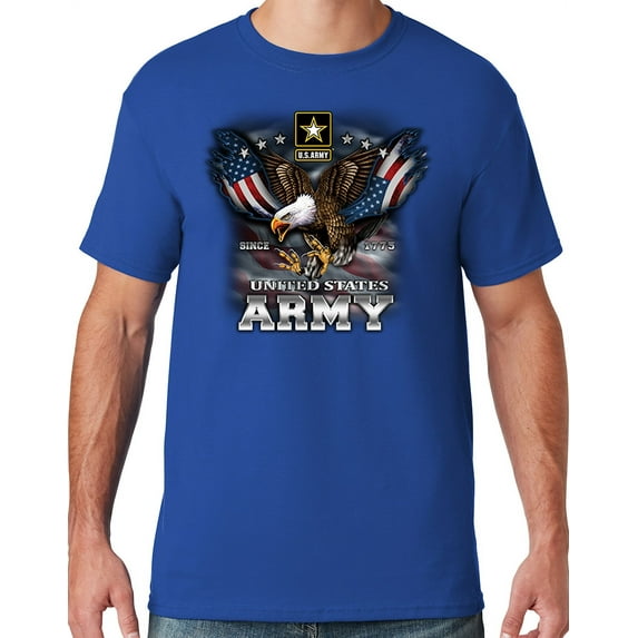 Mens US Army Patriotic Eagle T-shirt, 4XL Royal Blue