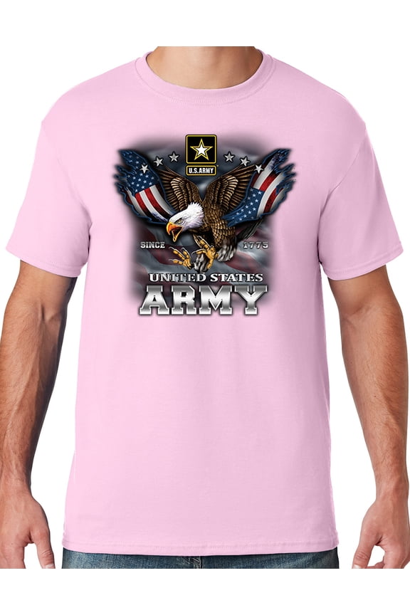 Mens US Army Patriotic Eagle T-shirt, 5XL Classic Pink