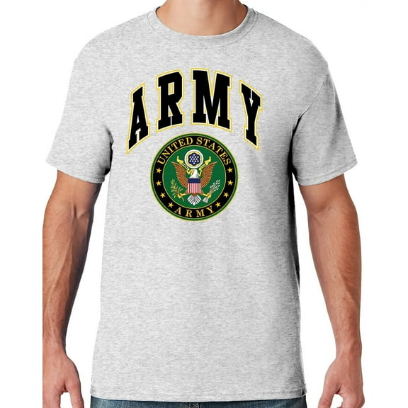 Mens US Army Seal T-shirt, Large Ash Grey