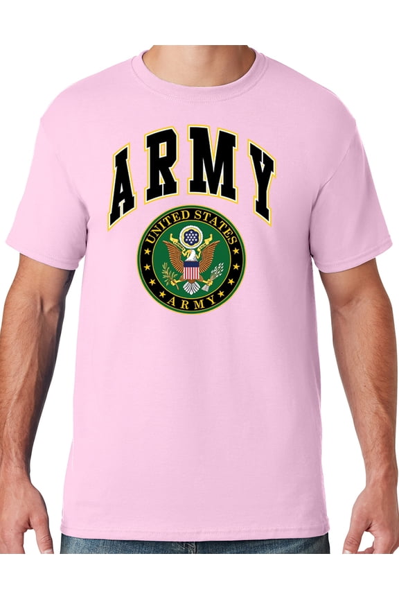 Mens US Army Seal T-shirt, Large Classic Pink