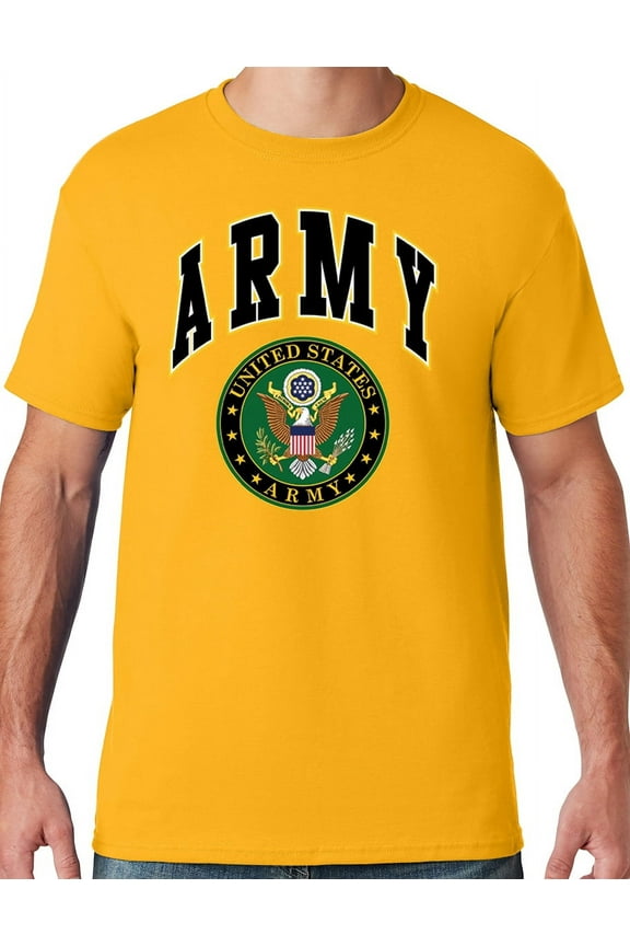 Mens US Army Seal T-shirt, Large Gold
