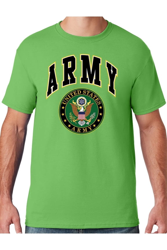 Mens US Army Seal T-shirt, Large Kiwi Green