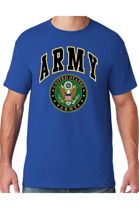 Mens US Army Seal T-shirt, Large Royal Blue
