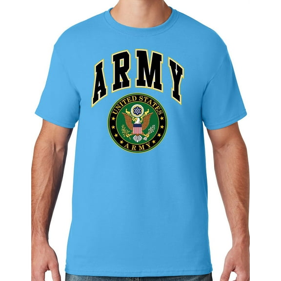 Mens US Army Seal T-shirt, XL Aqua Blue