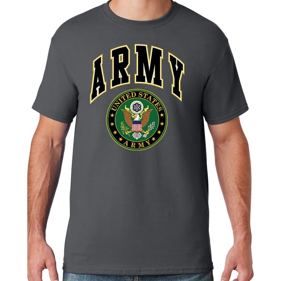 Mens US Army Seal T-shirt, XL Charcoal Grey