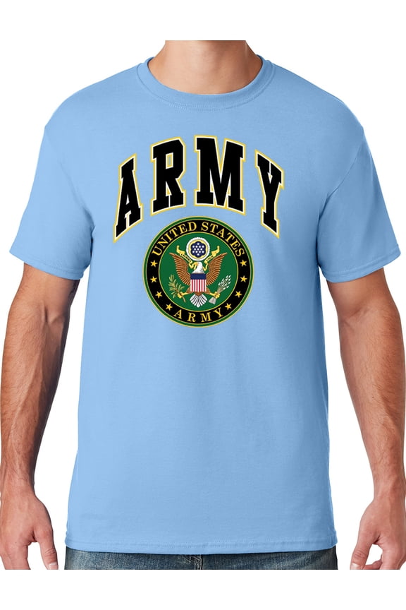 Mens US Army Seal T-shirt, XL Light Blue