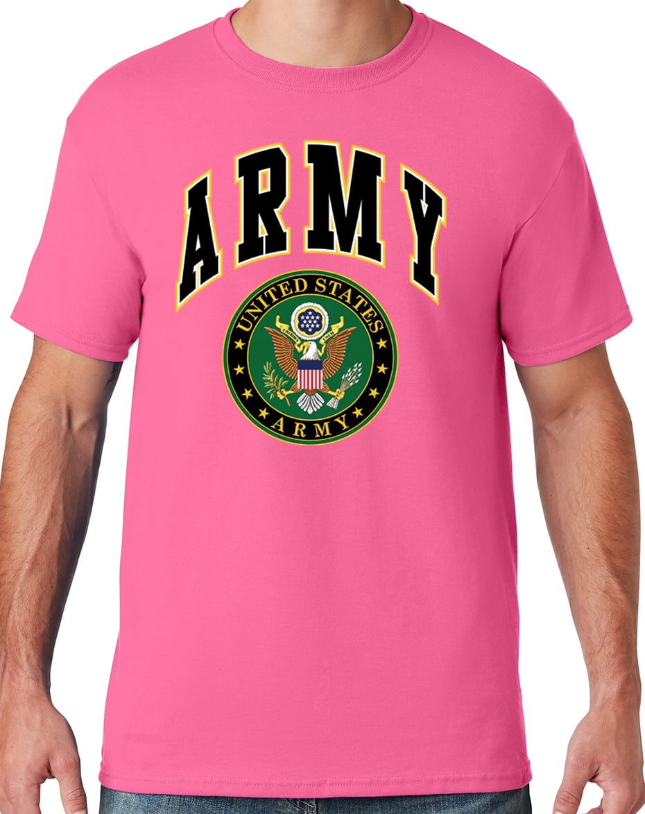 Mens US Army Seal T shirt Medium Neon Pink