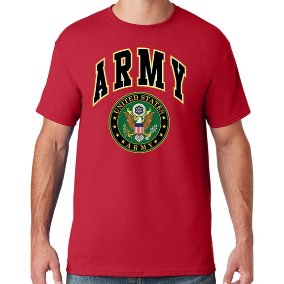 Mens US Army Seal T-shirt, XL True Red