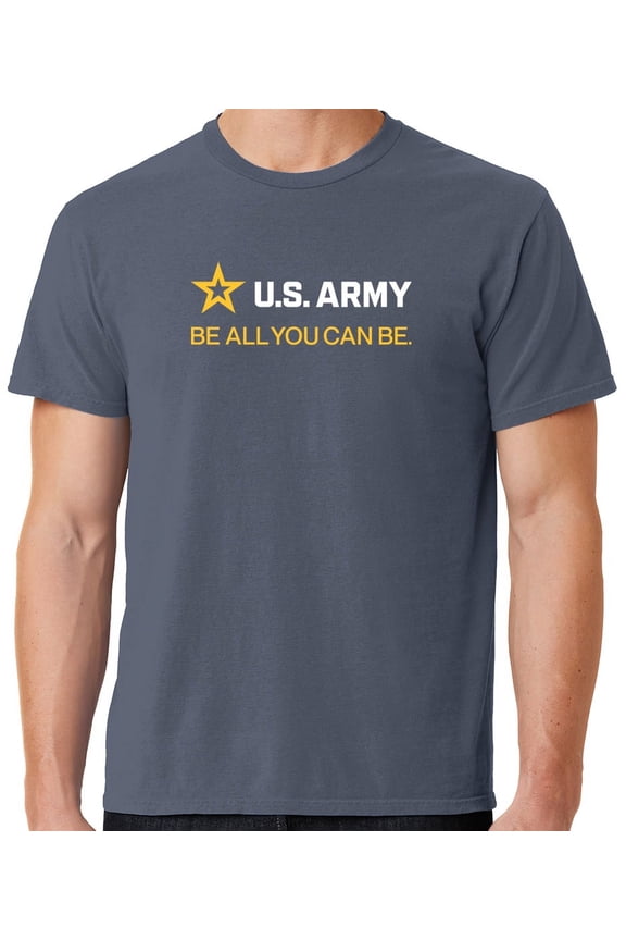 Mens US Army Strip White Tee Shirt, 3XL Denim Blue