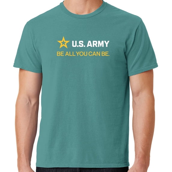 Mens US Army Strip White Tee Shirt, 3XL Peacock Green
