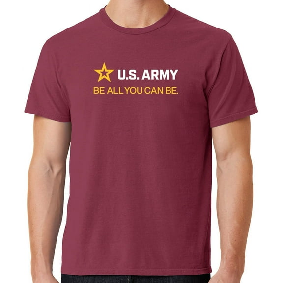 Mens US Army Strip White Tee Shirt, 4XL Merlot