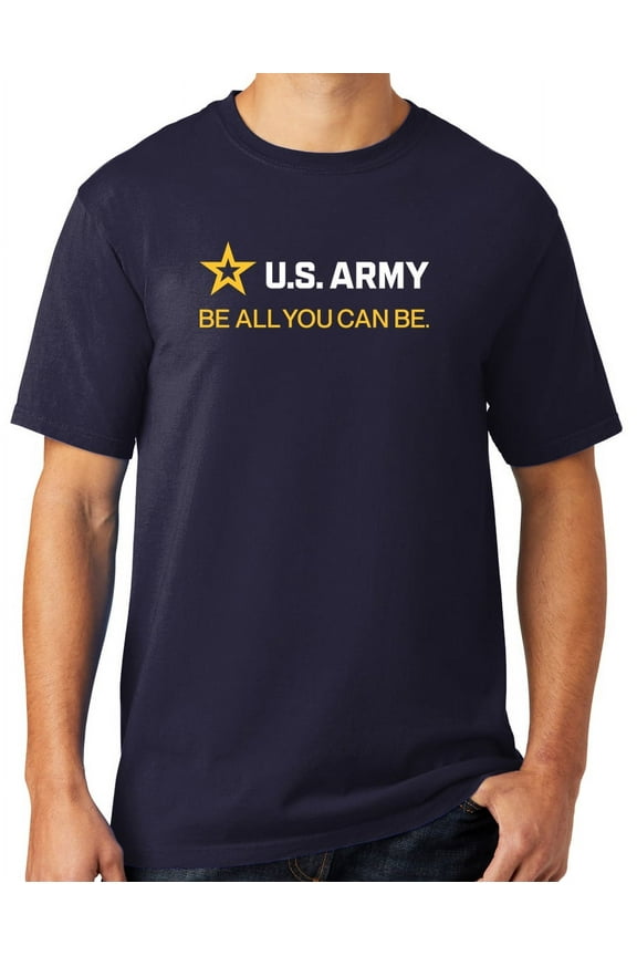 Mens US Army Strip White Tee Shirt, 4XL True Navy Blue