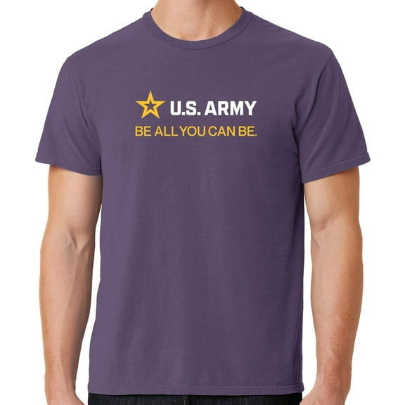 Mens US Army Strip White Tee Shirt, Small Vintage Plum